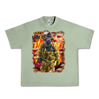 Oil Green Firefighter Fire And American Urban Heavy Tee - LillyAllenDesigns