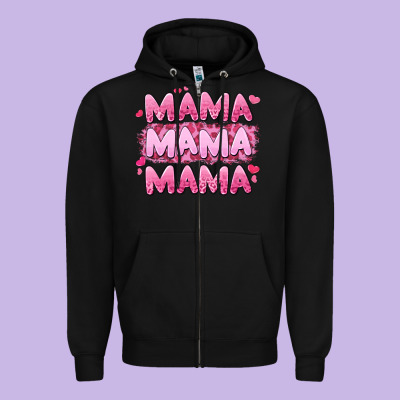 Mama Mama Mama Valentine's Day Zipper Hoodie Designed By Lillyallendesigns