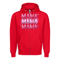 Red mama mama mama valentine's day Zipper Hoodie - LillyAllenDesigns