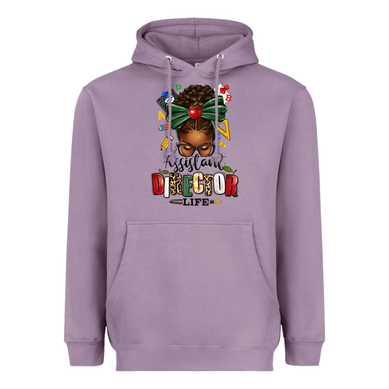 Assistant Director Life Afro Messy Bun Heavyweight Hoodie by texasbilliewilder | Teevron