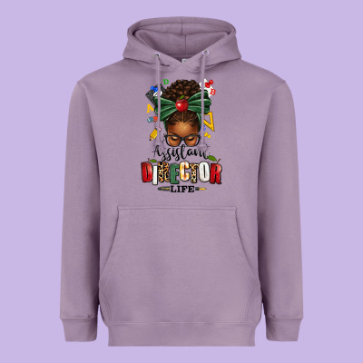 Assistant Director Life Afro Messy Bun Heavyweight Hoodie Designed By Texasbilliewilder