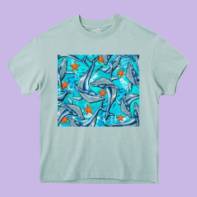 Humpback Whale Tumbler Heavy Core Tee Designed By Barkaloodesign