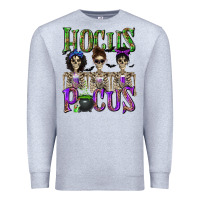 Heather Grey Hocus Pocus with Skeletons Premium Sweatshirt - texasbilliewilder