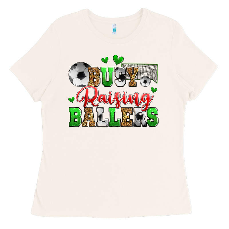 Busy Raising Ballers Soccer Ladies Tee by Zillion Design Studio | Teevron