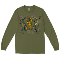 Army Green mardi gras crawfish Long Sleeve Tee - MaliasSmallBusiness