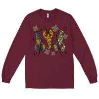 Burgundy mardi gras crawfish Long Sleeve Tee - MaliasSmallBusiness