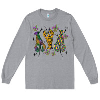 Heather Grey mardi gras crawfish Long Sleeve Tee - MaliasSmallBusiness