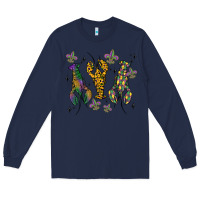 Navy mardi gras crawfish Long Sleeve Tee - MaliasSmallBusiness
