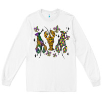 White mardi gras crawfish Long Sleeve Tee - MaliasSmallBusiness