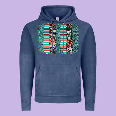 Serape Leopard Cowhide  Brushstroke Vintage Hoodie Designed By Adodesignshop