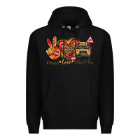 Black peace love school bus Premium Hoodie - texasbilliewilder
