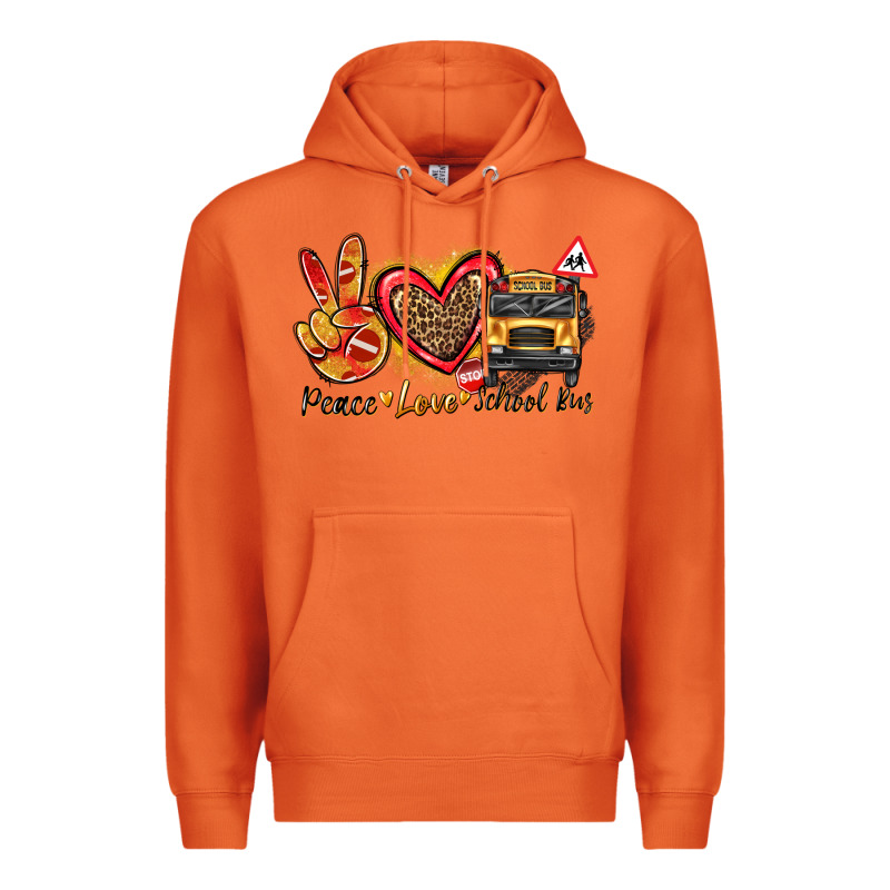Peace Love School Bus Premium Hoodie by texasbilliewilder | Teevron