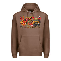 Chestnut peace love school bus Premium Hoodie - texasbilliewilder