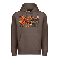 Coffee peace love school bus Premium Hoodie - texasbilliewilder