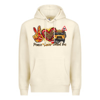 Sandshell peace love school bus Premium Hoodie - texasbilliewilder