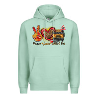 Seafoam peace love school bus Premium Hoodie - texasbilliewilder