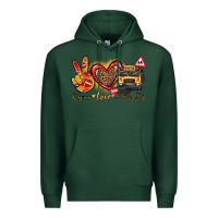 Sports Green peace love school bus Premium Hoodie - texasbilliewilder