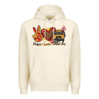 Tofu peace love school bus Premium Hoodie - texasbilliewilder