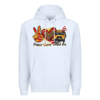 White peace love school bus Premium Hoodie - texasbilliewilder