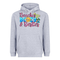 Heather Grey Beaches boozy besties Summer Heavyweight Hoodie - NancyCooperArtShop