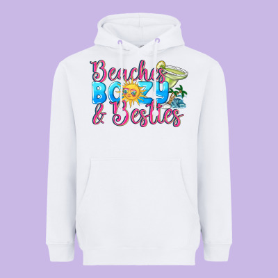 Beaches Boozy Besties Summer Heavyweight Hoodie Designed By Nancycooperartshop
