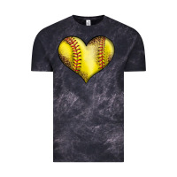 Cloud Black softball heart Vintage Tee - LillyAllenDesigns