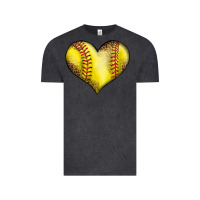 Vintage Black softball heart Vintage Tee - LillyAllenDesigns