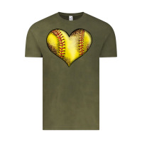 Vintage Olive softball heart Vintage Tee - LillyAllenDesigns