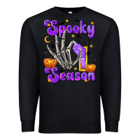 Black Spooky Season On Premium Sweatshirt - texasbilliewilder