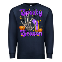 Navy Spooky Season On Premium Sweatshirt - texasbilliewilder