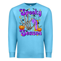 Ocean Blue Spooky Season On Premium Sweatshirt - texasbilliewilder