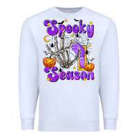 White Spooky Season On Premium Sweatshirt - texasbilliewilder