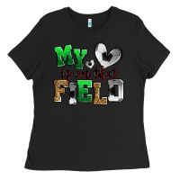 Black my heart is on that field soccer Ladies Tee - Zillion Design Studio