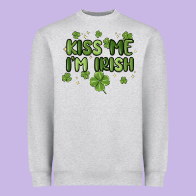 Kiss Me I'm Irish Heavyweight Sweatshirt Designed By Maliassmallbusiness