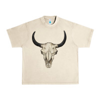 Sandshell bull skull Urban Heavy Tee - BarkalooDesign