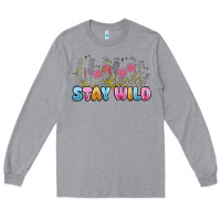 Heather Grey stay wild Long Sleeve Tee - MaliasSmallBusiness