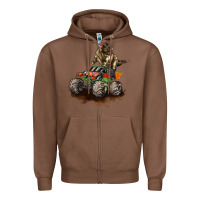 Chestnut monster truck and t rex dinosaur Zipper Hoodie - LillyAllenDesigns