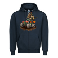 Navy monster truck and t rex dinosaur Zipper Hoodie - LillyAllenDesigns