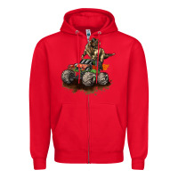 Red monster truck and t rex dinosaur Zipper Hoodie - LillyAllenDesigns