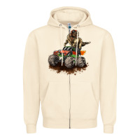 Sandshell monster truck and t rex dinosaur Zipper Hoodie - LillyAllenDesigns