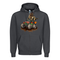 Smoke monster truck and t rex dinosaur Zipper Hoodie - LillyAllenDesigns