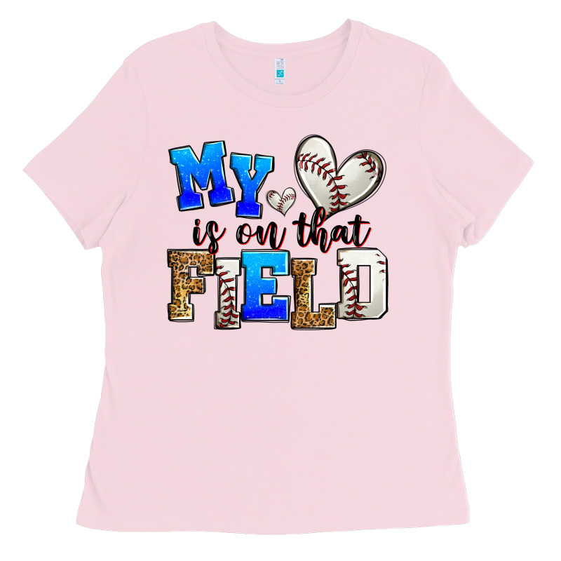 My Heart Is On That Field Baseball Ladies Tee by Zillion Design Studio | Teevron
