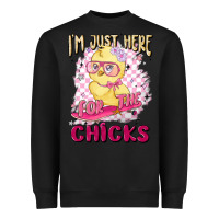 Black i'm just here for the chicks Heavyweight Sweatshirt - MaliasSmallBusiness