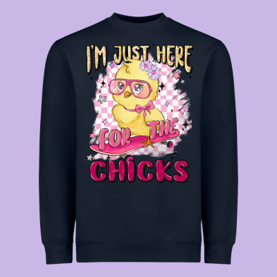 I'm Just Here For The Chicks Heavyweight Sweatshirt Designed By Maliassmallbusiness