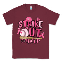 Burgundy strike out cancer baseball Classic Tee - MaliasSmallBusiness