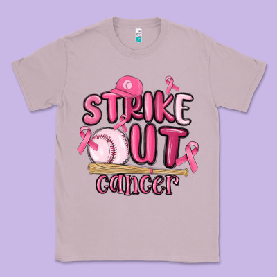 Strike Out Cancer Baseball Classic Tee Designed By Maliassmallbusiness