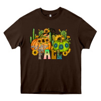 Chocolate Brown hello fall Heavy Core Tee - CowhideDigitalArt