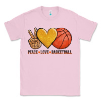 Bubblegum Pink peace love basketball Classic Tee - AdoDesignShop