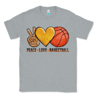 Heather Grey peace love basketball Classic Tee - AdoDesignShop