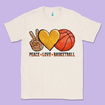 Peace Love Basketball Classic Tee Designed By Adodesignshop